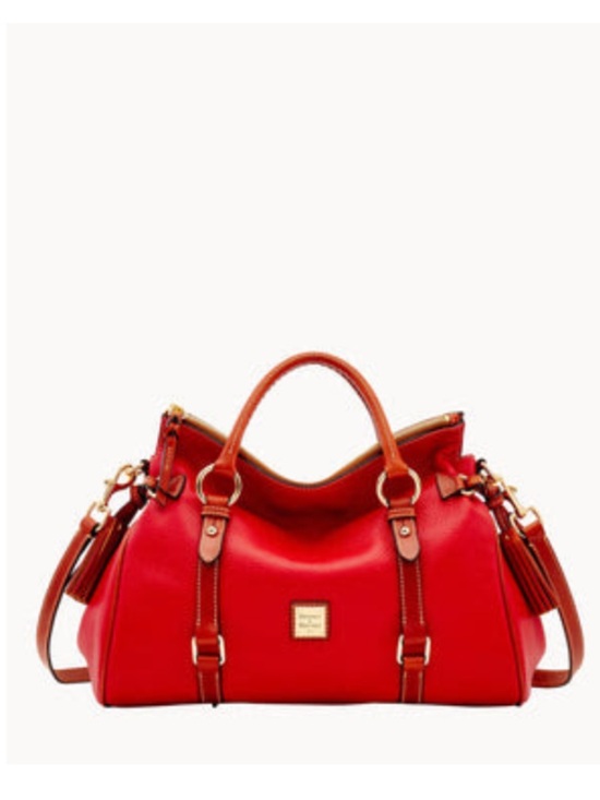 Dooney & Bourke Handbags - Dooney & Bourke Red Leather Satchel Handbag w/ Gold Accents